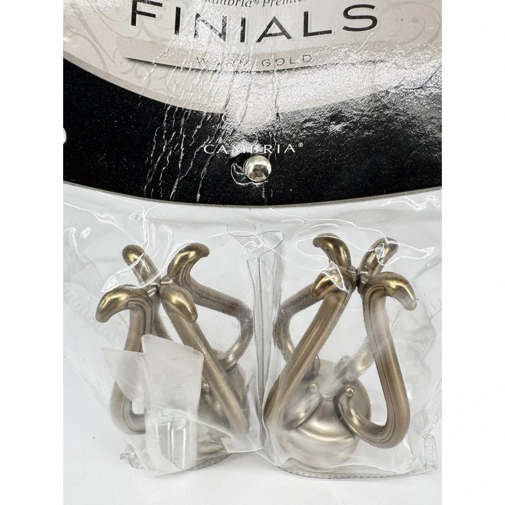 Gold Curtain Rod Finials Set 2 Decorative End Caps Cambria Florentine
